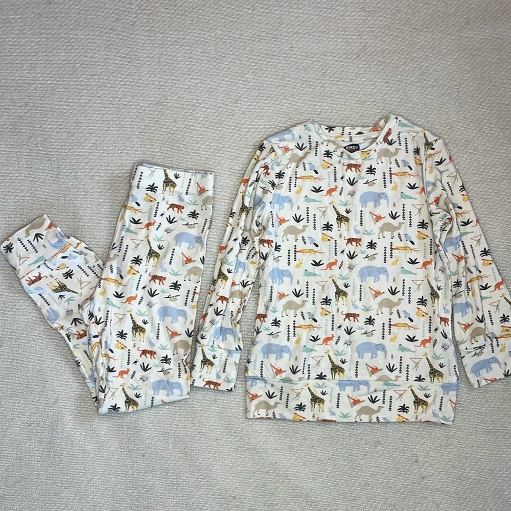 Bamboo Toddler Pajama Set Safari Animals